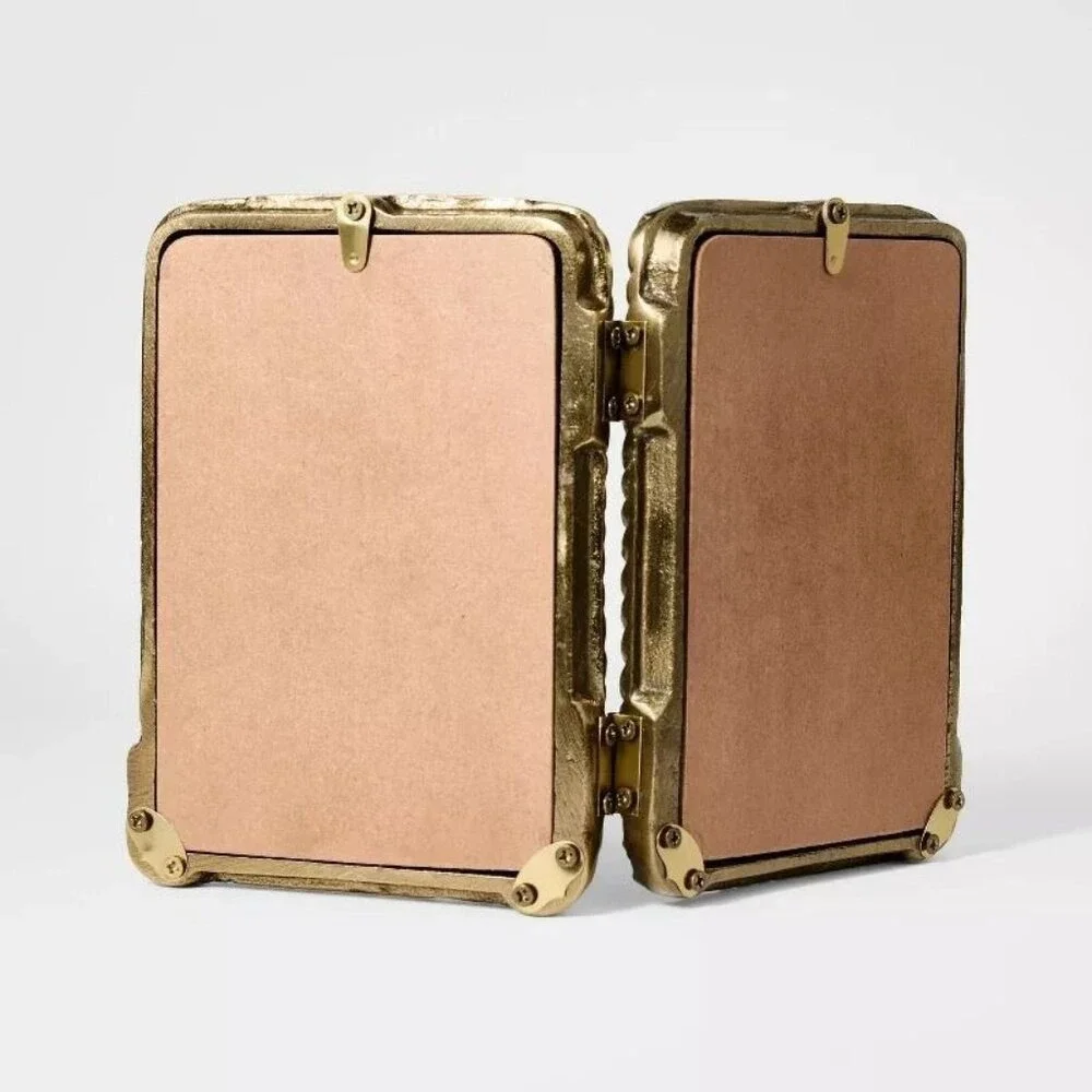 4x6 Metal‎ Rope Folding Picture Frame Brass - Threshold Studio McGee, Target